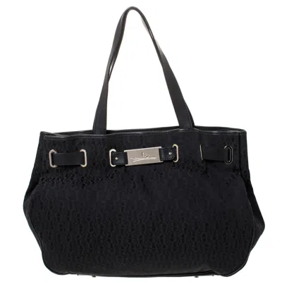 Aigner Black Signature Canvas And Leather Tote