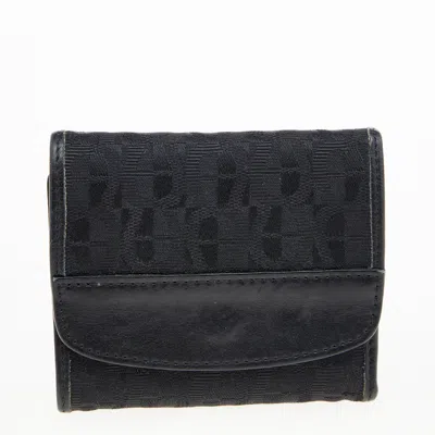 Aigner Black Signature Canvas And Leather Trifold Wallet