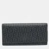 Aigner Black Signature Coated Canvas Flap Continental Wallet In Black