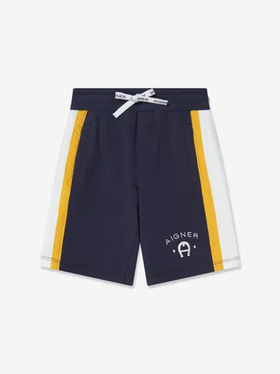 Aigner Kids' Boys Logo Bermuda Shorts In Blue