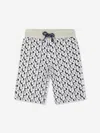 Aigner Monogram-pattern Cotton Track Shorts In Grey