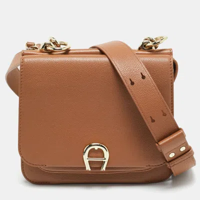 Pre-owned Aigner Brown Leather Ariana S Crossbody Bag