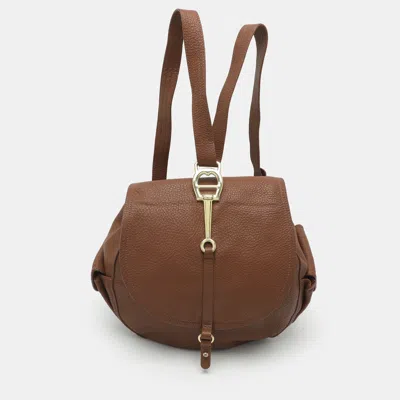 Pre-owned Aigner Brown Leather Backpack