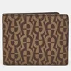 AIGNER BROWN/BEIGE SIGNATURE COATED CANVAS BIFOLD WALLET