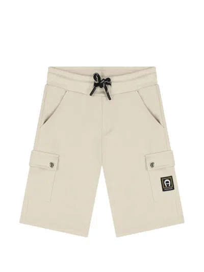 Aigner Kids' Cargo Drawstring Shorts In Brown
