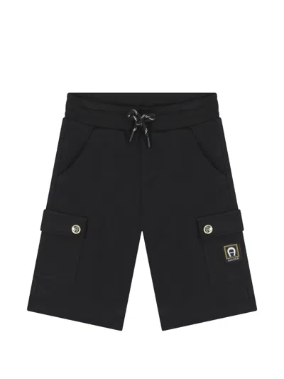 Aigner Kids' Cargo Pocket Shorts In Black