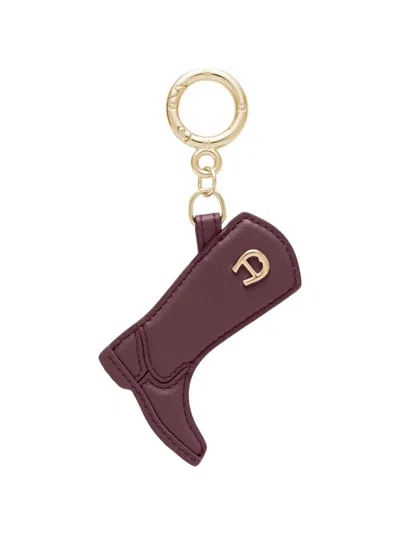 Aigner Ciondollini Little Riding Boots Leather Keyring In Brown