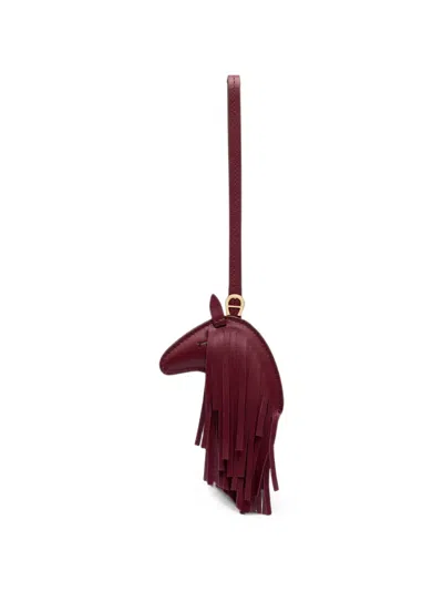 Aigner Ciondollini Sleeping Horse Bag Charm In Burgundy