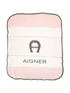 Aigner Colour-block Logo Blanket In Pink