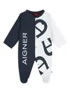 Aigner Colour-block Logo-print Babygrow In Black