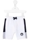 Aigner Colour-block Track Shorts In White ,blue