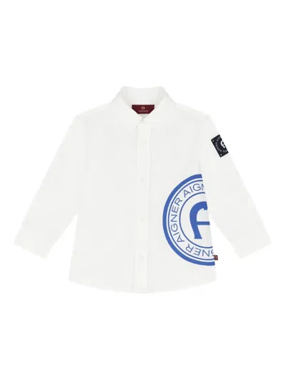 Aigner Babies' Cotton Shirt In White