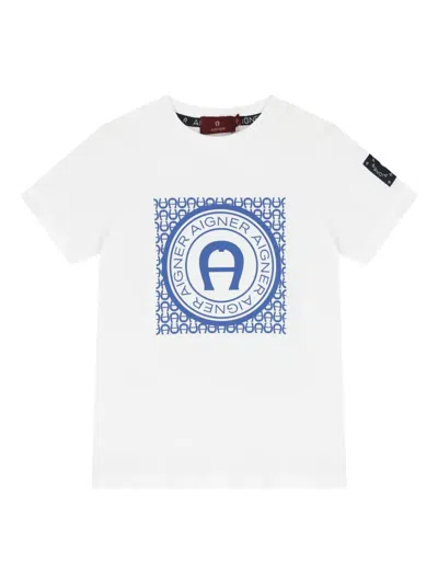 Aigner Kids' Logo Print T-shirt In White