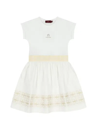 Aigner Kids' Crew-neck Dress In White