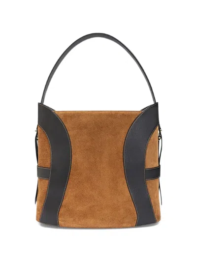 Aigner Deborah Suede Bucket Bag In Brown