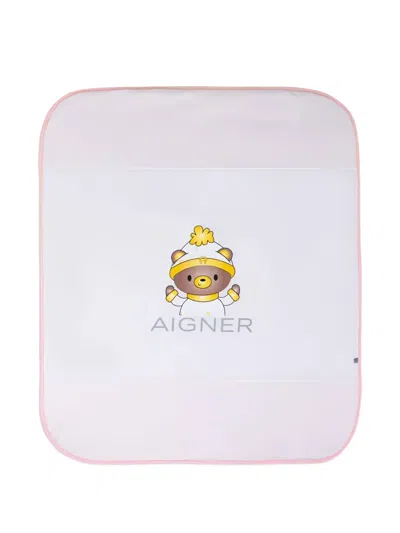 Aigner Dotted Bear Blanket In Pink