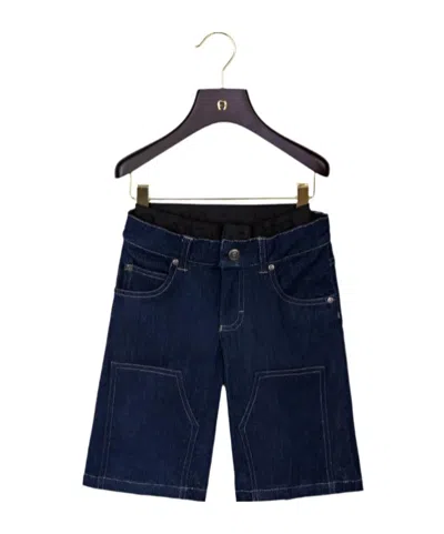 Aigner Double-waistband Denim Shorts In Black