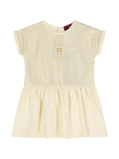 Aigner Kids' Drop-waist Dress In Neutral