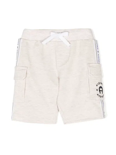 Aigner Babies' Embroidered-logo Shorts In Neutrals