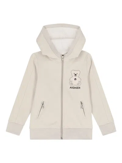 Aigner Kids' Embroidered-logo Tracksuit In Neutral