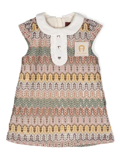 Aigner Babies' Fancy-knitted Dress In Brown