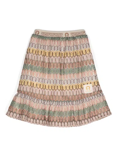 Aigner Kids' Fancy-knitted Skirt In Nude
