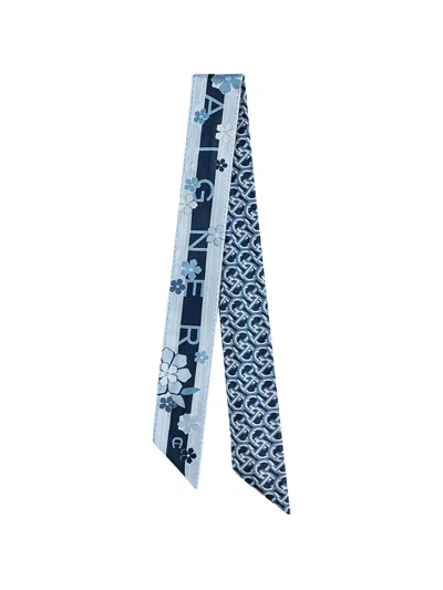 Aigner Floral-print Monogram-pattern Scarf In Multi