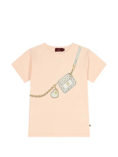 Aigner Kids' Front-graphic T-shirt In Pink