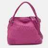 Aigner Fuchsia Signature Canvas And Leather Zip Tote In Pink