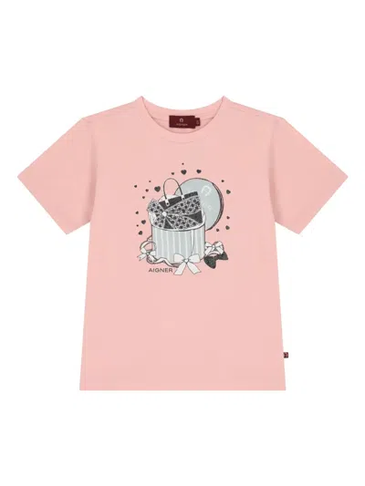 Aigner Kids' Gift-box Print T-shirt In Pink