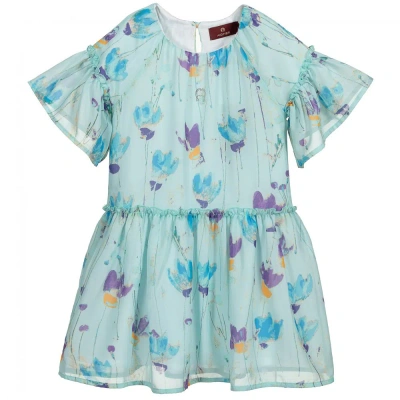 Aigner Kids'  Girls Blue Chiffon Dress