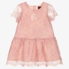AIGNER AIGNER GIRLS PINK LACE DRESS