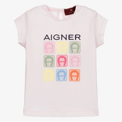 Aigner Girls Pink Logo Baby T-shirt