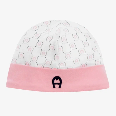 Aigner Girls Pink Pima Cotton Baby Hat