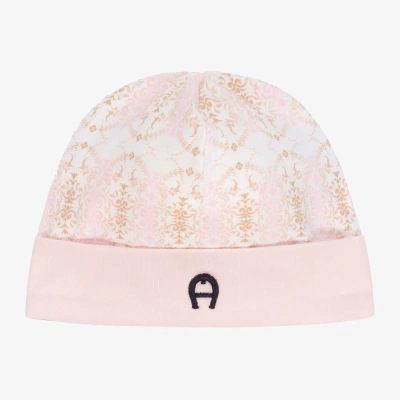 Aigner Girls Pink Pima Cotton Baby Hat