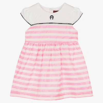 Aigner Babies'  Girls Pink Striped Satin Dress