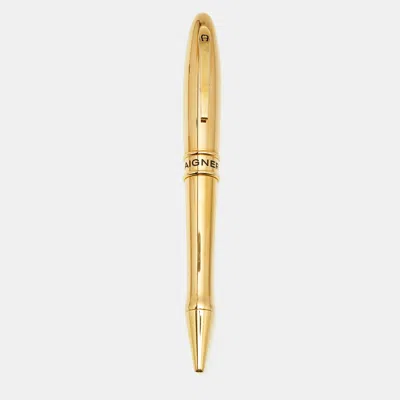 Pre-owned Aigner Gold Tone Ballpoint Pen