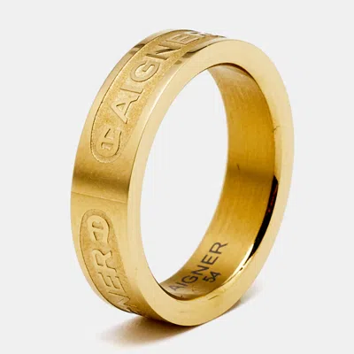Pre-owned Aigner Gold Tone Band Ring Size 54