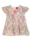 Aigner Graphic-print Cotton Dress In Blue