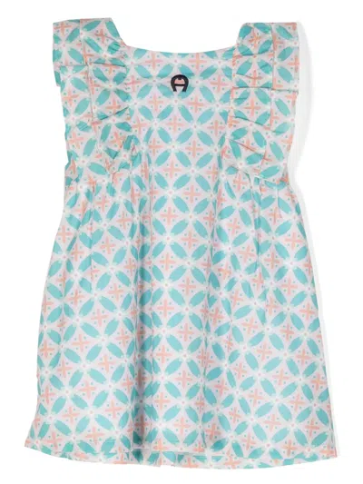 Aigner Babies' Graphic-print Ruffled Cotton Dress In Pink