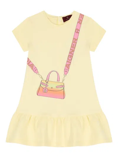 Aigner Babies' Graphic-print Short-sleeve Dress In Yellow