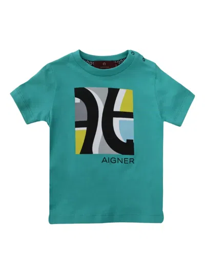 Aigner Babies' Graphic Print T-shirt In Blue