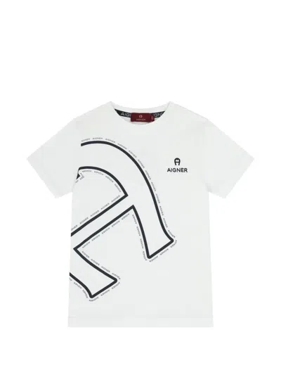 Aigner Kids' Graphic-print T-shirt In White