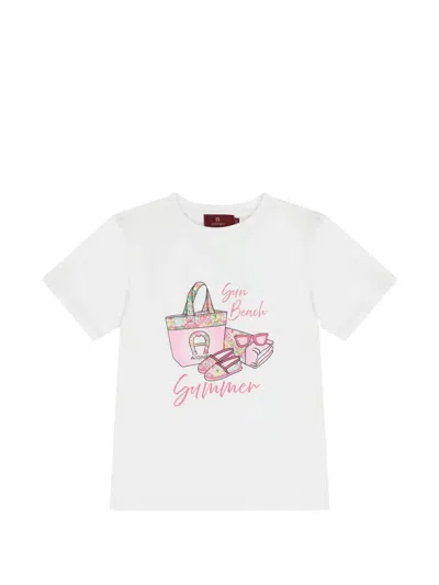 Aigner Kids' Graphic T-shirt In White