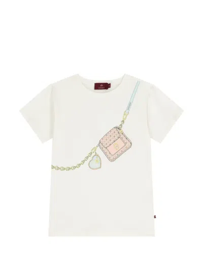 Aigner Kids' Graphic T-shirt In White