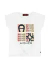 Aigner Graphic T-shirt In White