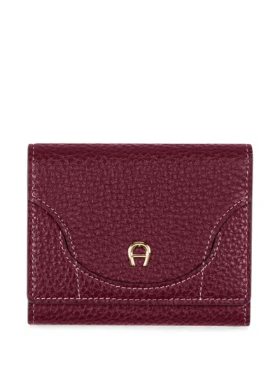 Aigner Hazel Logo-plaque Wallet In Red