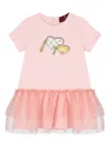 Aigner Heart-appliqué Tulle Dress In Pink
