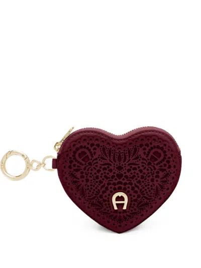 Aigner Heart Bag Charm In Burgundy