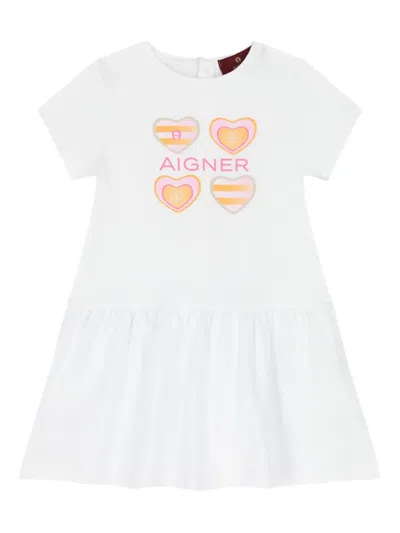 Aigner Babies' Heart-print Short-sleeve Dress